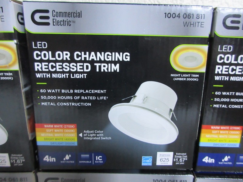 Commercial Electric 4 in. Adjustable LED Recessed Light Trim w/ Night Light 8PK gallery