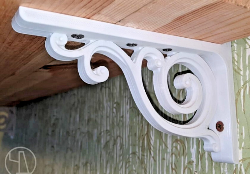 2 Decorative White Shelving Brackets 5 in X 6.5 in Durable Strong Elegant Sturdy gallery