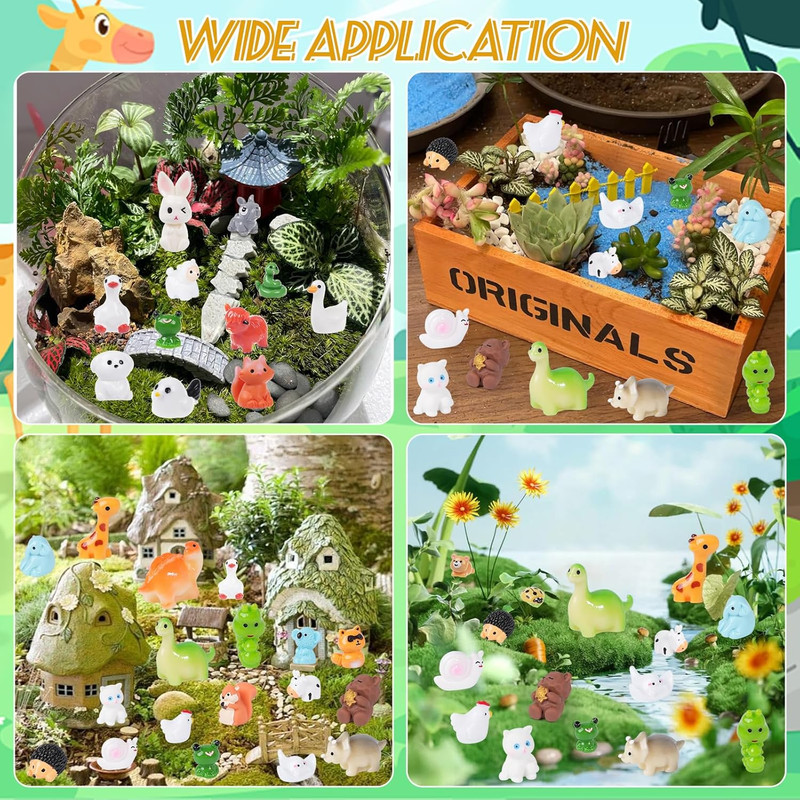 50PCS Mini Resin Animals Tiny Animals Miniature Figurines Bulk for Micro Fairy G gallery