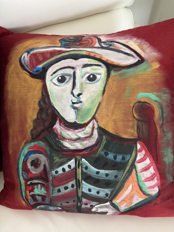 Hand Painted Silk Pillows (Two) gallery