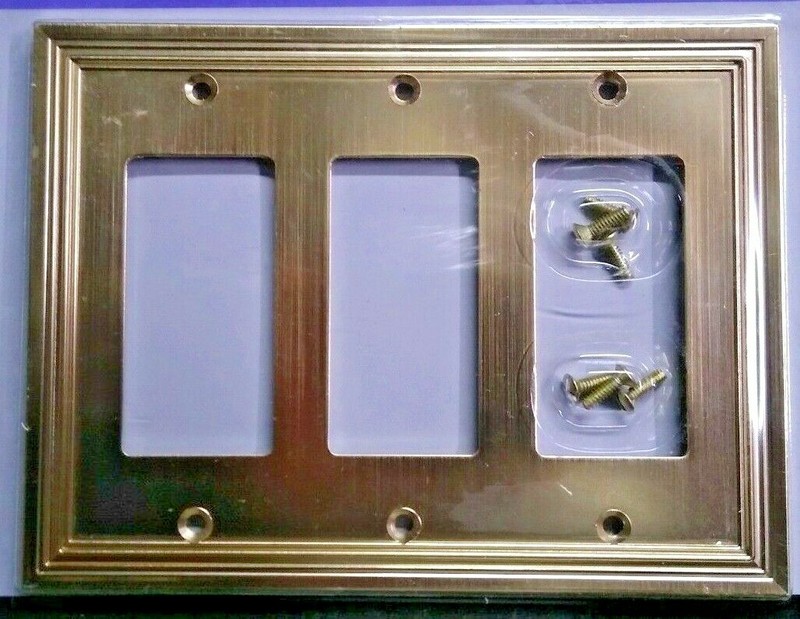 Satin Brass Daltry Switchplate Light Wall Plate Cover Outlet Toggle Rocker gallery