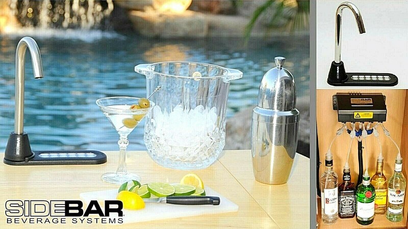 SIDEBAR BEVERAGE SYSTEMS LIQUOR DISPENSER, BLUE LED, CHROME - NEW 6880 VERSION gallery