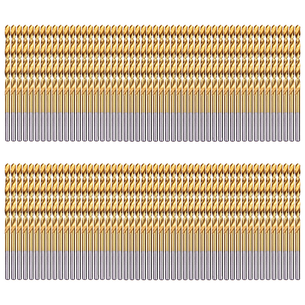 100PCS 1/8" Drill Bit Set HSS Titanium Jobber Length Twist Metal Drill Bit Tools gallery