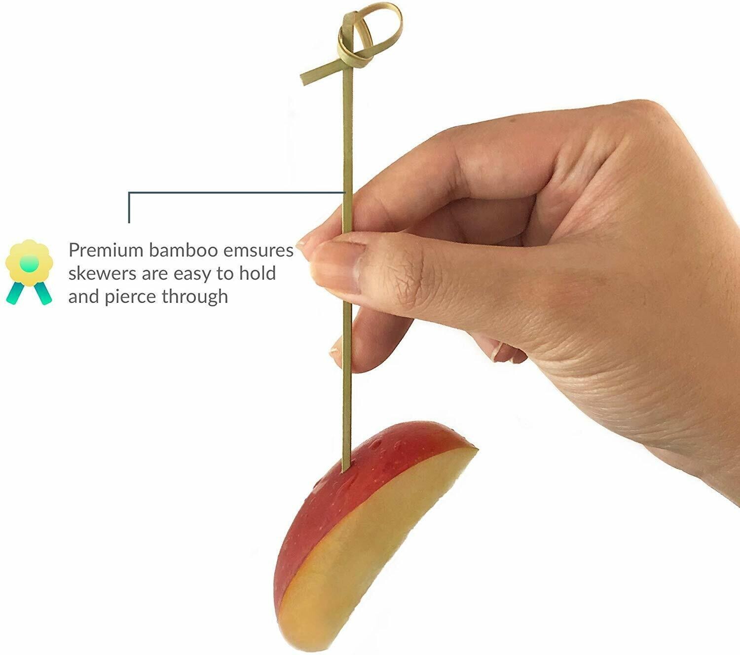 Fruit Appetizer Kabob BBQ Twisted End Knotted Bamboo Skewers 4 inch or 6 inch gallery