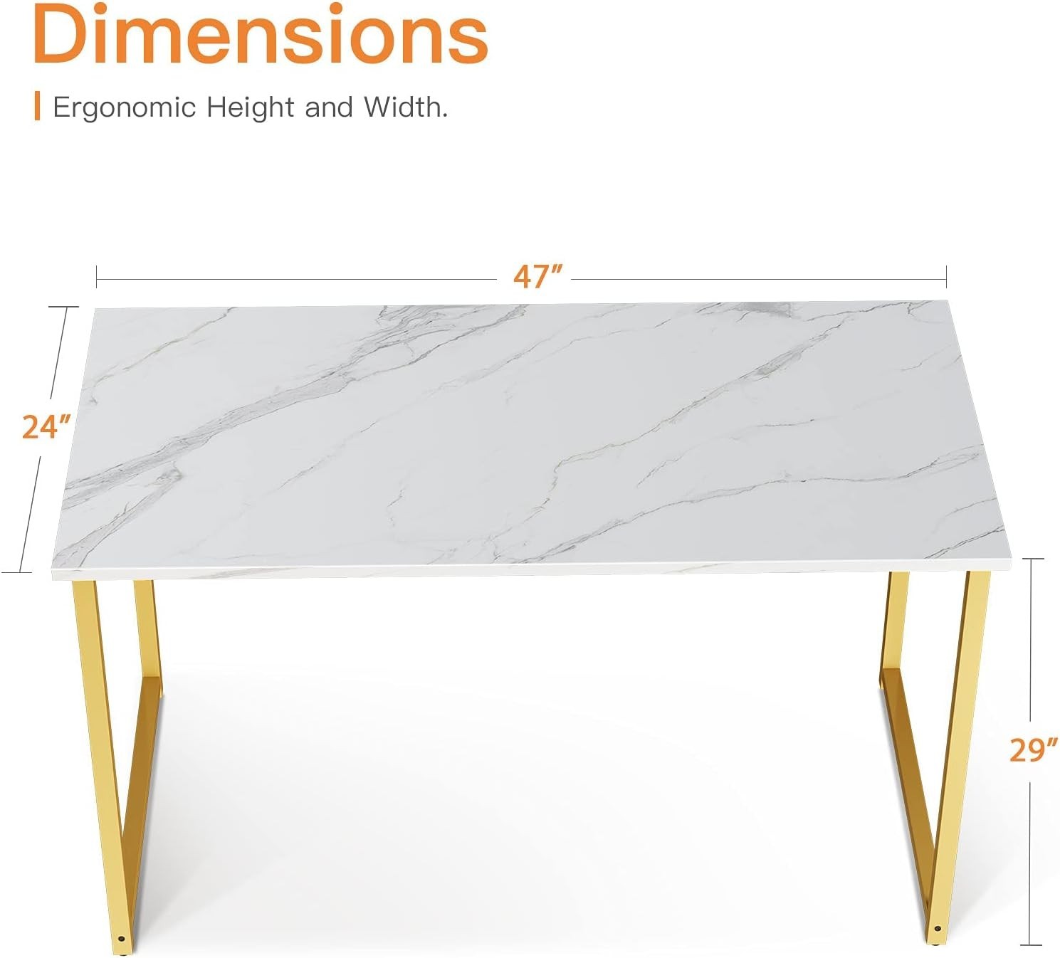 Coleshome 48 Inch Computer Desk, Modern Simple Style Desk for Home Office, Study gallery