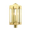 Livex Lighting 27717 Lexington 3 Light 25" Tall Outdoor Single - Brass gallery