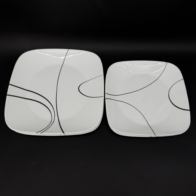 Corelle Square Simple Lines 10pcs Dinner & Lunch Plates gallery