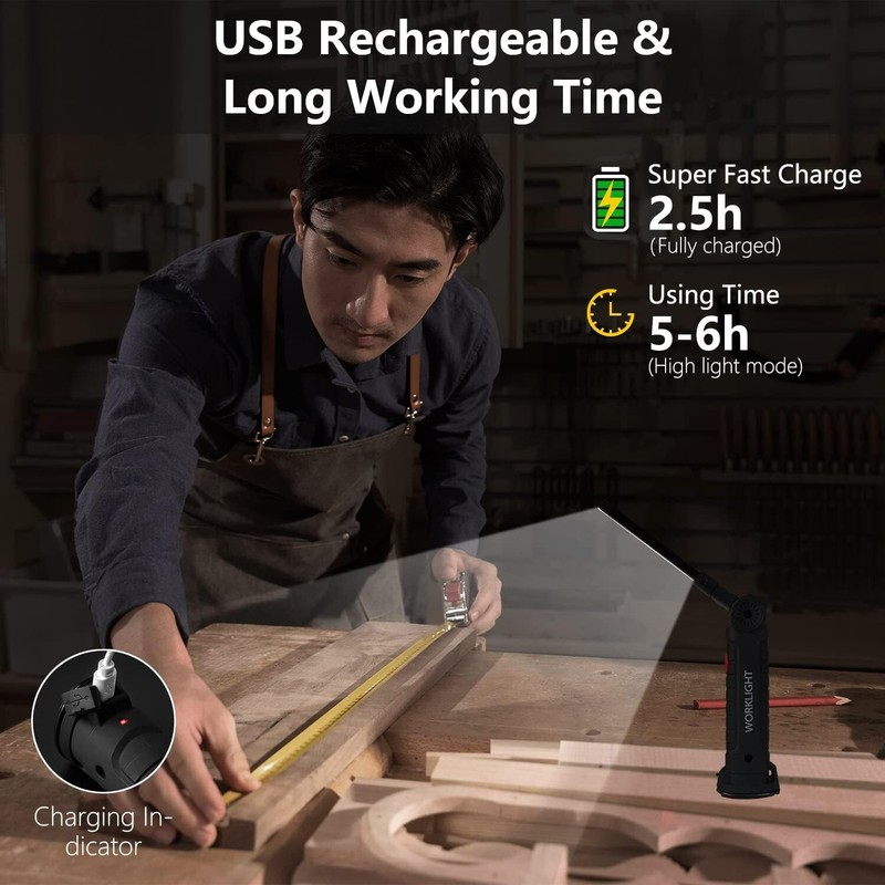 4-Pack Rechargeable Work Lights with 700 Lumens & 5 Modes - Perfect for Repairs gallery
