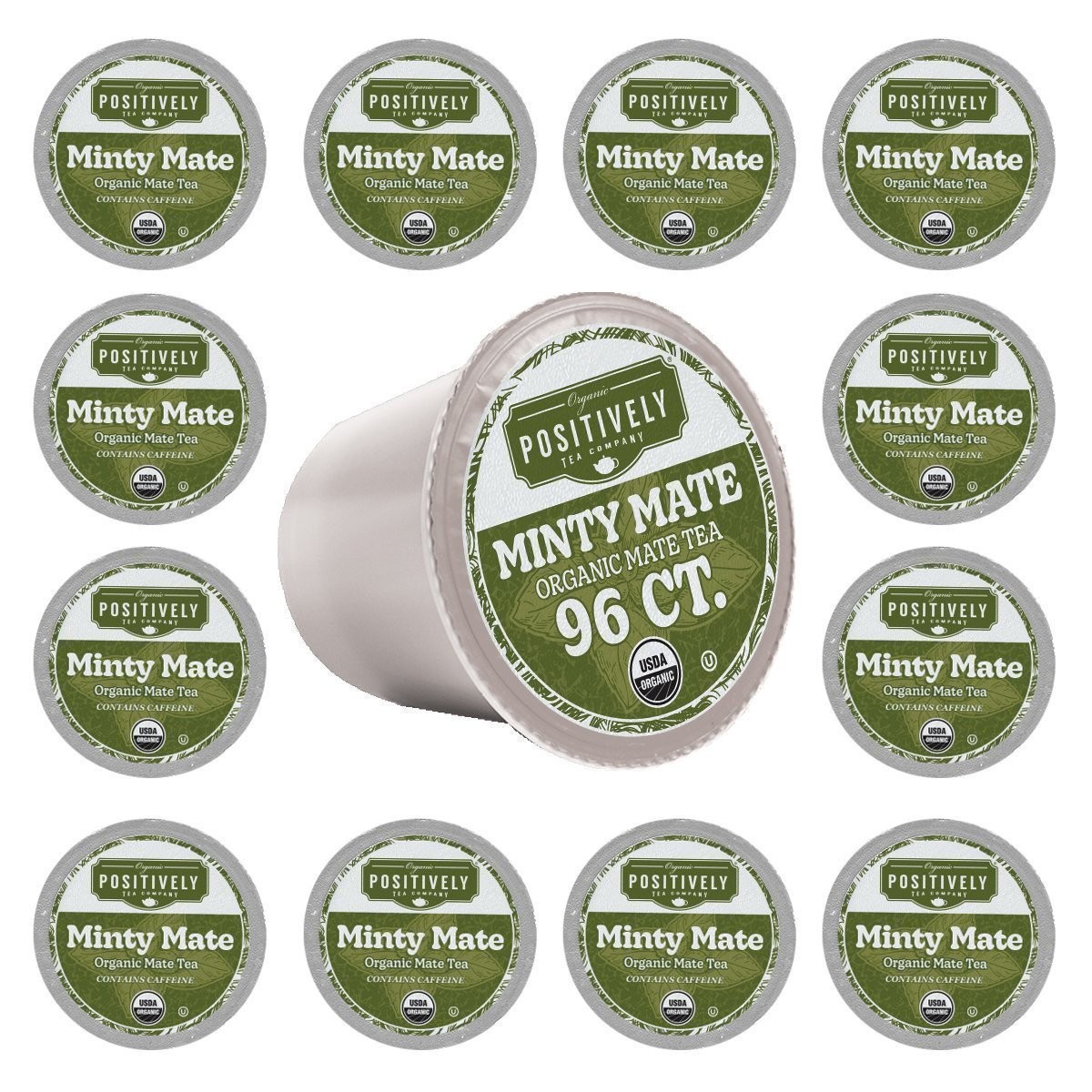 Positively Tea | Organic Minty Mate Tea | 96 Pods, Keurig Compatible gallery