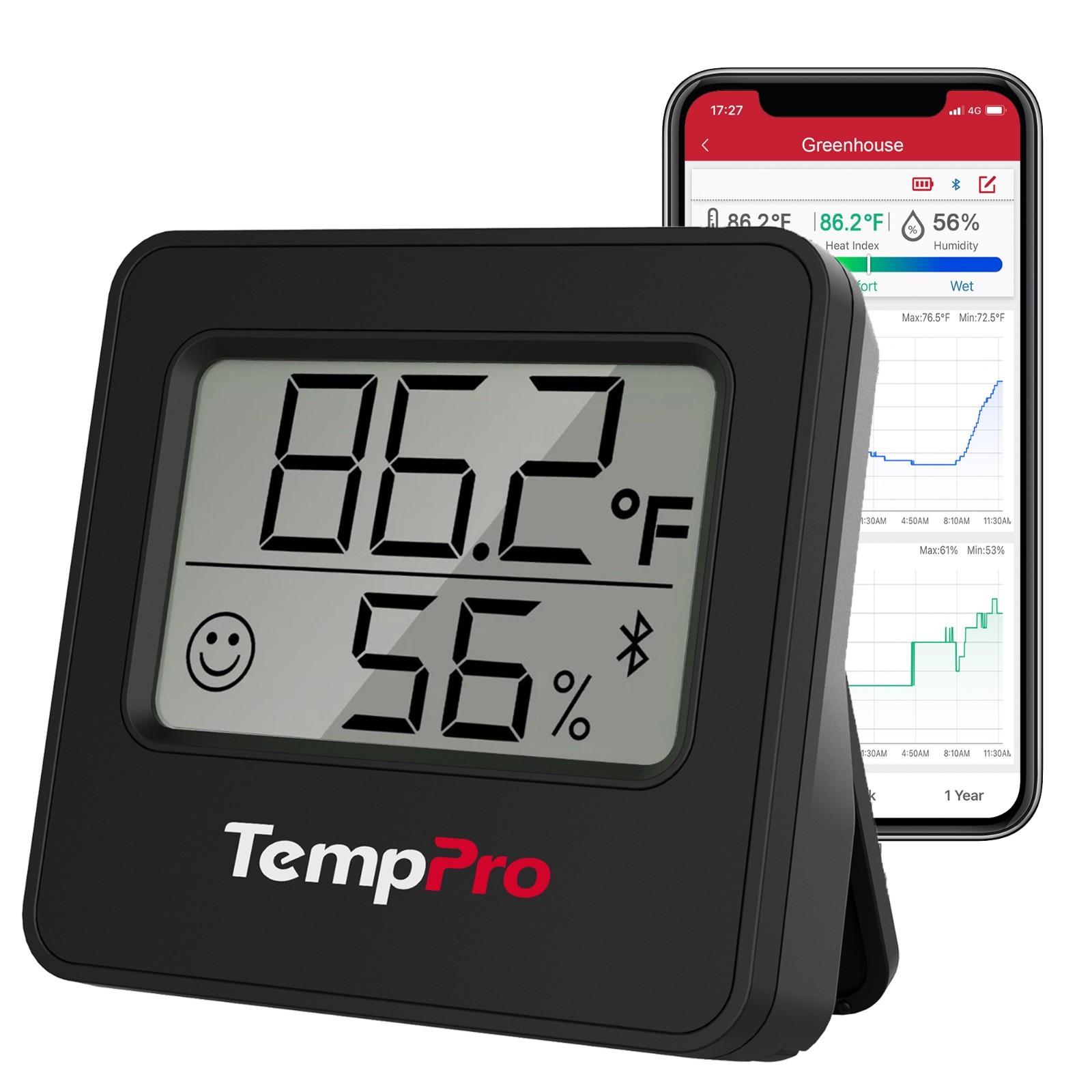 TempPro TP357W Smart Hygrometer Thermometer Bluetooth App Indoor Humidity Meter gallery