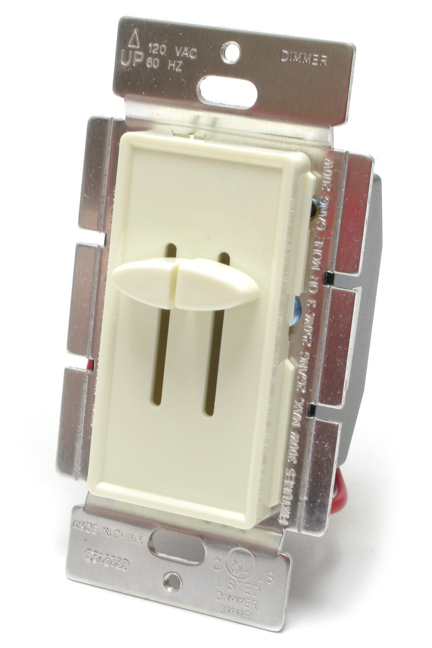 Dual Slide Dimmer, 300W, Single Pole/2-Way, 120V, Almond gallery