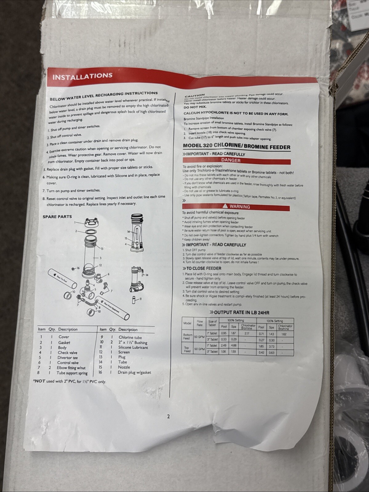 Automatic Chlorine/Bromine Inline Feeder for Rainbow 320 R171096 Vikua gallery