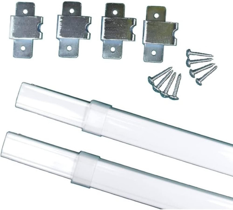 TWO FLAT SASH RODS for Top & Bottom Doors & Sidelights 18" - 28" 6412-025C, Whi gallery
