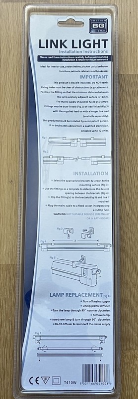 BG 10W T410W APPROX 15.5” KITCHEN LINK STRIP LIGHT FLUORESCENT UNDER CABINET NEW gallery