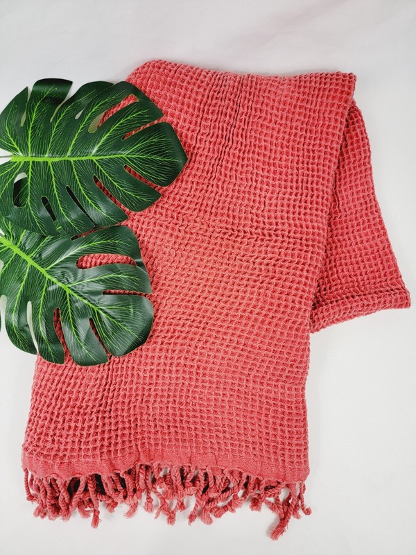 100% Cotton Waffle Honeycomb Pattern Machine Wash Throw Blanket gallery