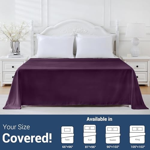 Flat Sheet Only Pack Top Bed Sheets, Soft Breathable Queen 1 Dark Purple gallery