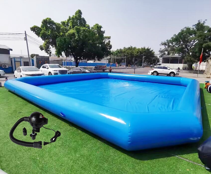 Large Outdoor Above Ground Inflatable Swimming Pool w/110V Blower 32.8*32.8*2ft gallery