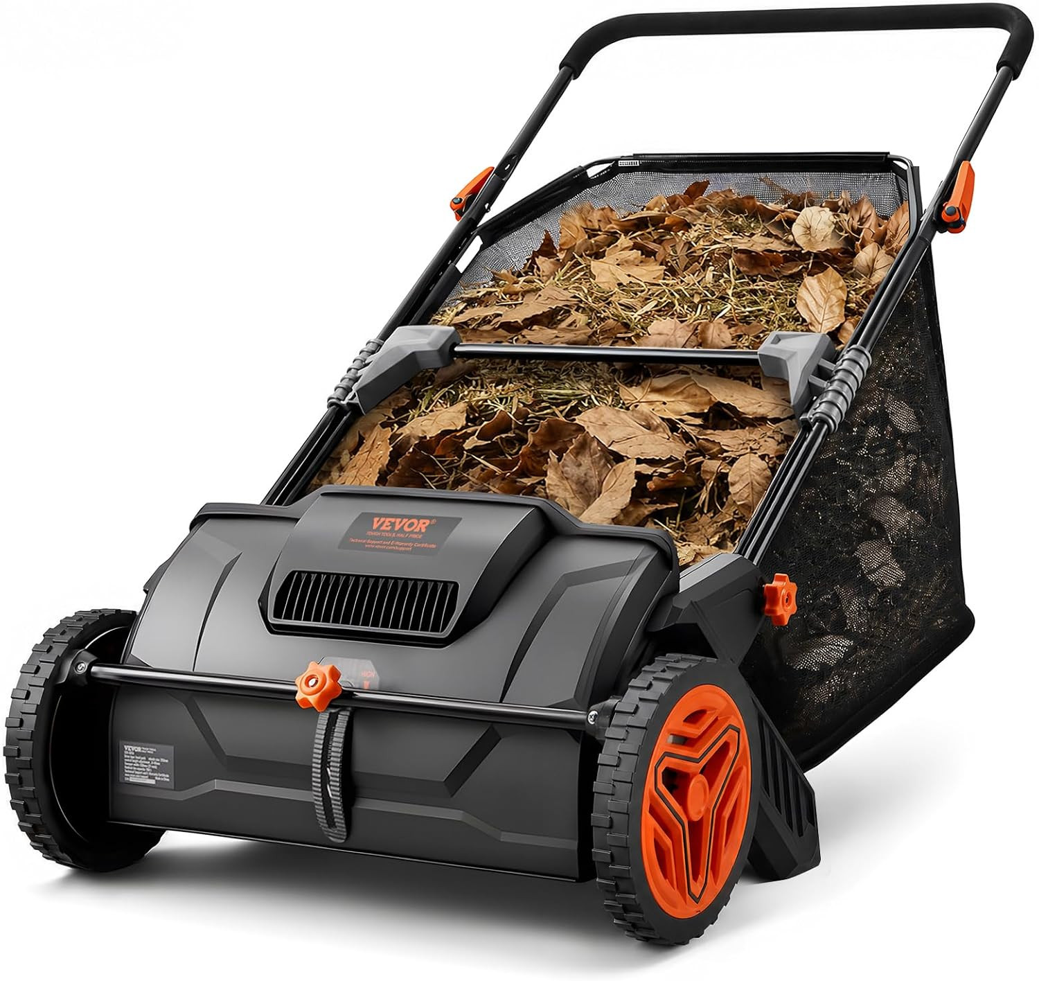 Push Lawn Sweeper, 21Inch Leaf & Grass Collector, Heavy Duty Thickened Steel Dur gallery