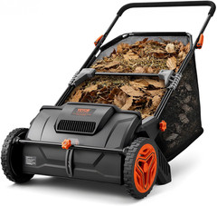 Push Lawn Sweeper, 21Inch Leaf & Grass Collector, Heavy Duty Thickened Steel Dur