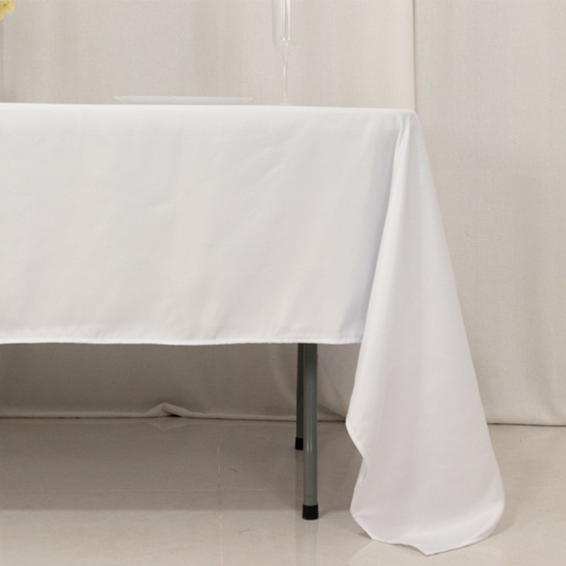White 60x126" RECTANGLE Lamour Satin TABLECLOTH Wedding Party Home Banquet gallery