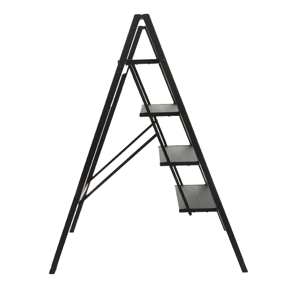 Aluminum Black 4 Step Ladder Folding Step Lightweight W/ Wide Anti-Slip Pedal gallery