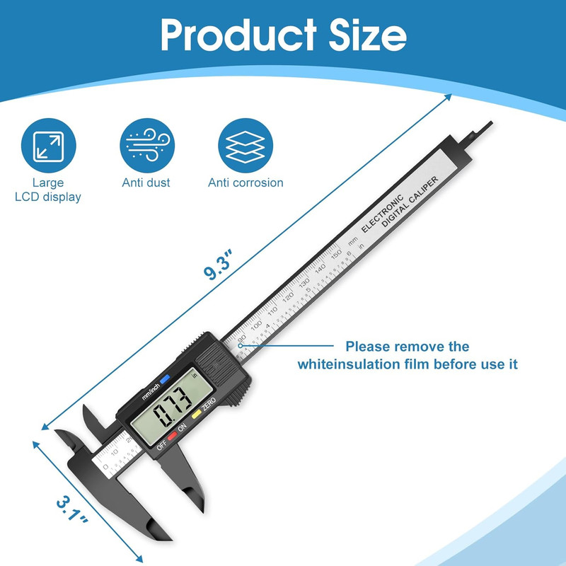 Digital Caliper Calipers Measuring Tool, 0-6Inches Electronic Caliper with Premi gallery