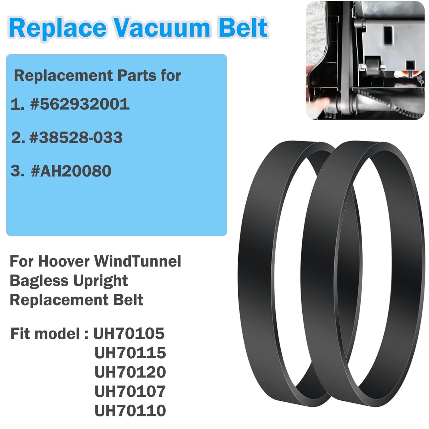 Vacuum Belts Replacement for Hoover 562932001 Vacuum Belt, Vacuum Cleaner Belts gallery