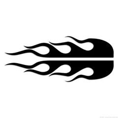 Pair Flames Fire – Decal Sticker – Multiple Colors & Sizes – ebn7321