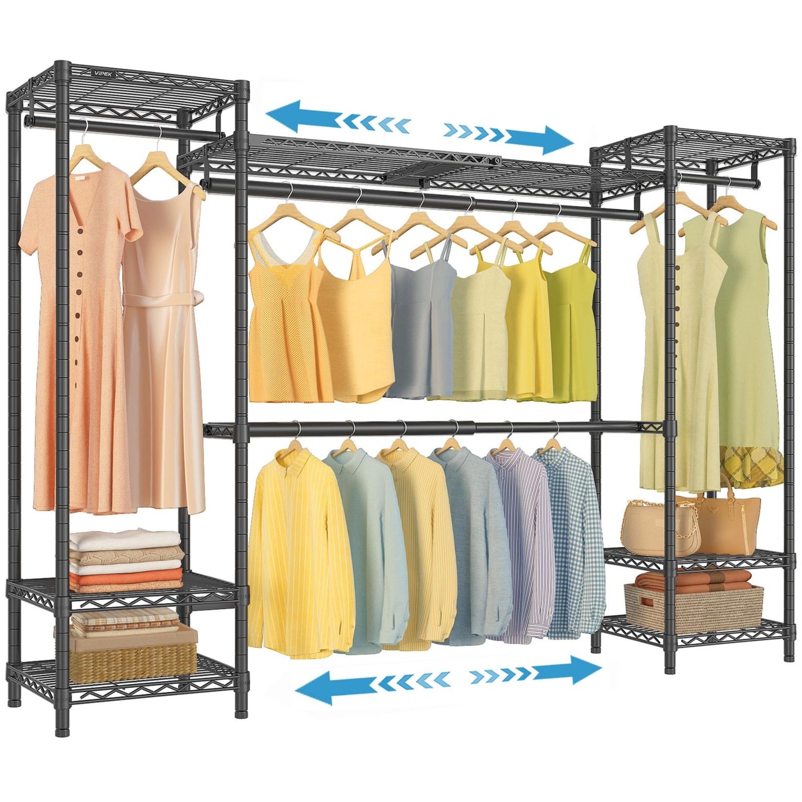 X30 Expandable Clothes Rack Adjustable from 5' to 6'11", 950lbs Capacity Heav... gallery