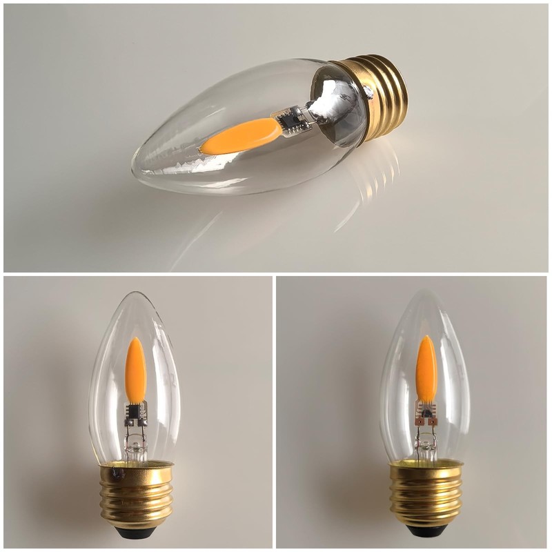 2 PCS B10/B11 LED Flame Effect Bulb E26 Base 1800K Flickering Candle Light gallery