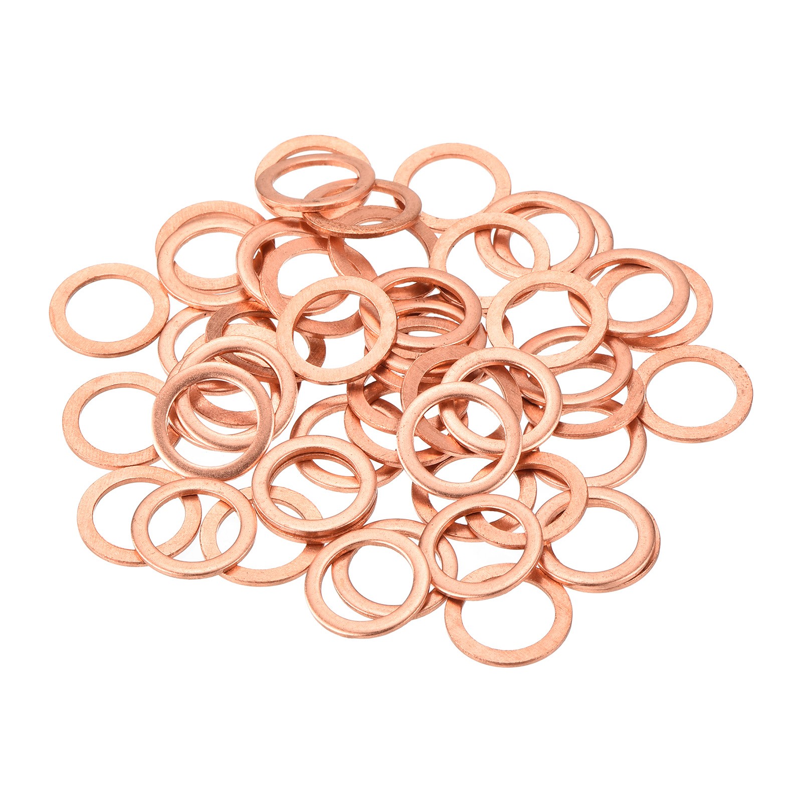 52 Pcs Flat Copper Washers 10x14x1mm Copper Flat Sealing Ring Washers gallery