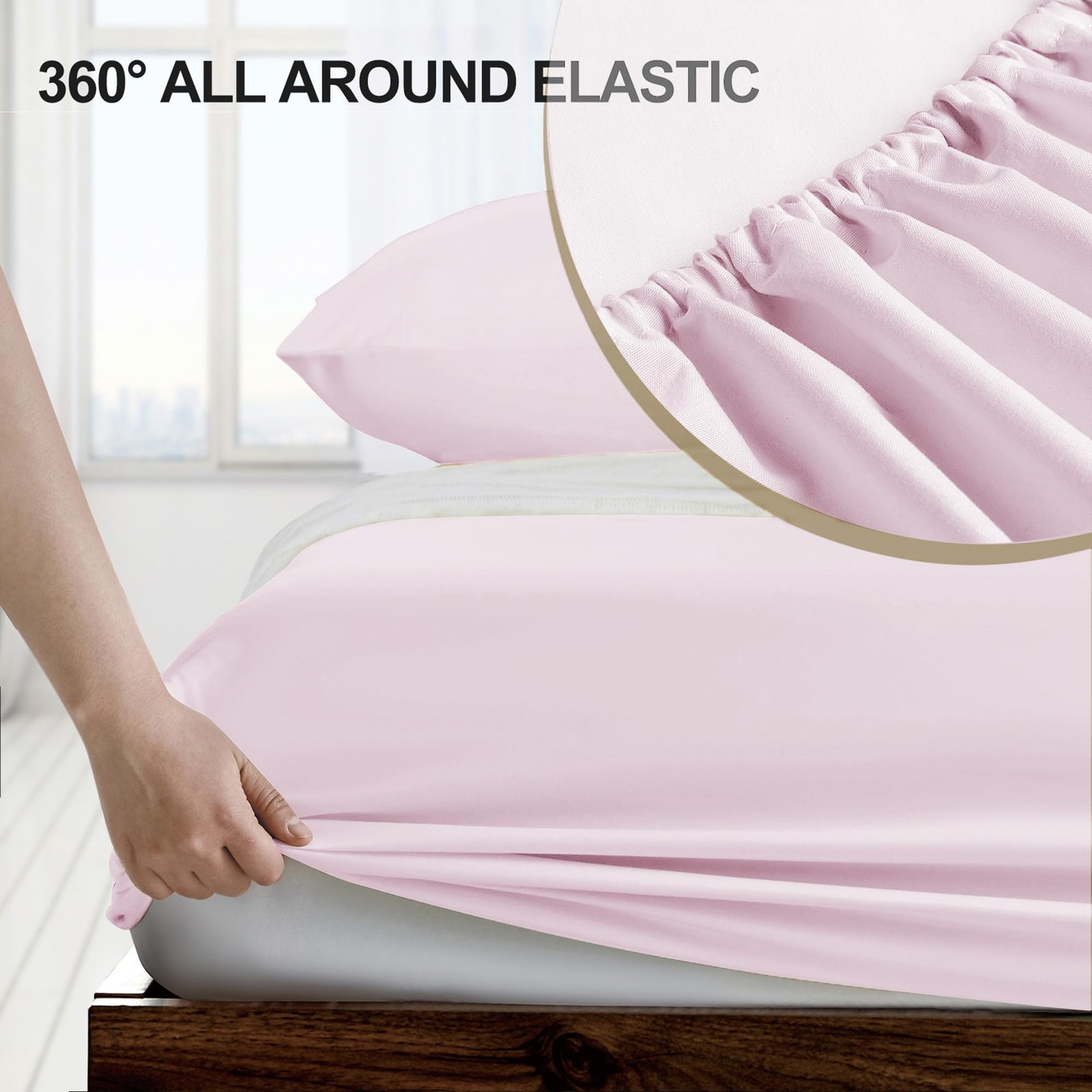 Full Fitted Sheet - Hotel Quality Fitted Sheet - Ultra Soft & Breathable - Br... gallery