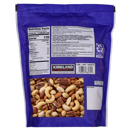2-Pack Kirkland Signature Extra Fancy Mixed Nuts, Salted, 2.5 lbs gallery