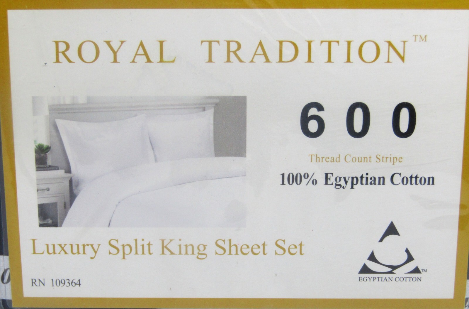 Royal Tradition 600 Thread Count 100% Egyptian Cotton Spilt-King Sheet Set. gallery