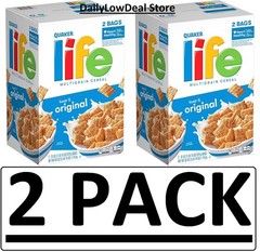 2 PACK – Quaker Life Multigrain Heart Healthy Cereal 62 oz (Total 124 oz)