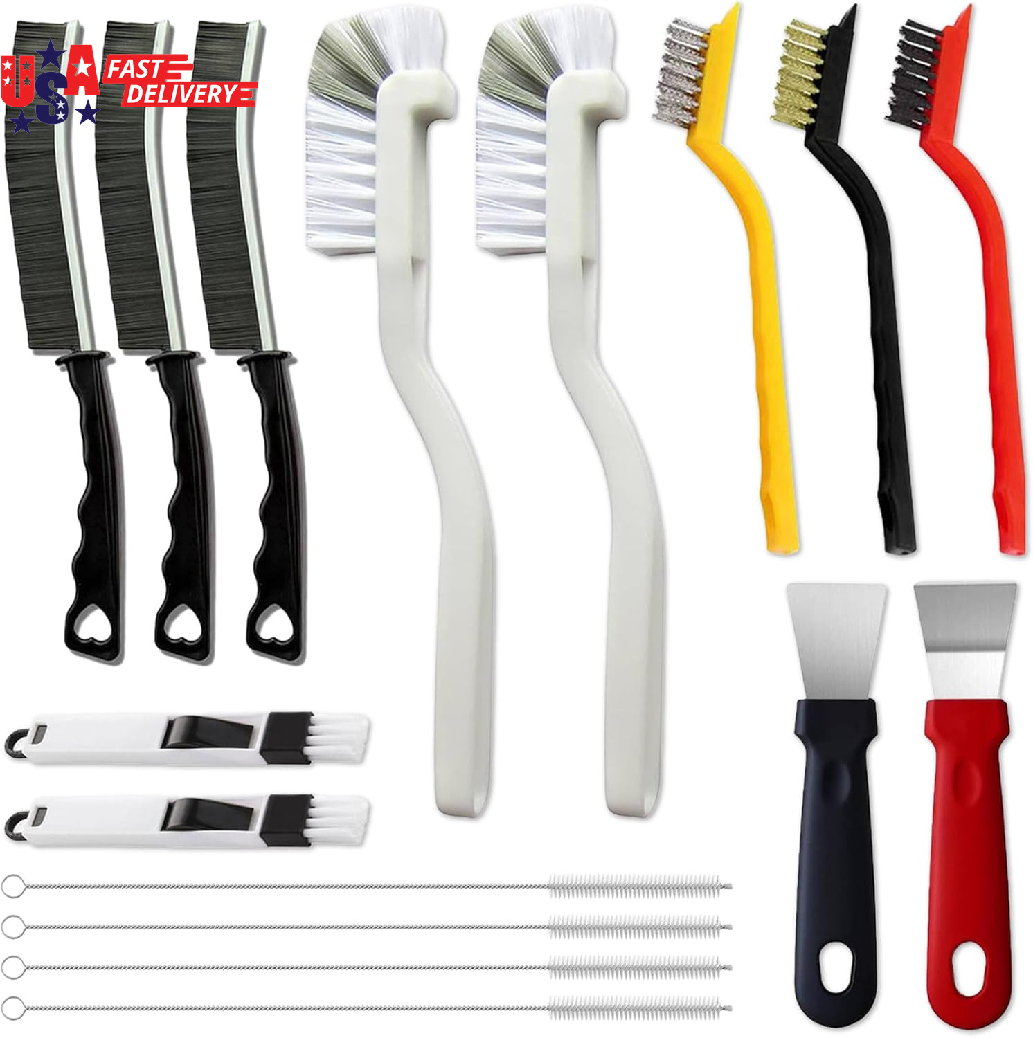 16Pcs Crevice Cleaning Brush Set, Hard Bristle Scrub Brushes Tools for Deep Clea gallery