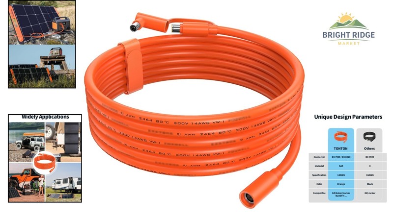 Heat Resistant 20FT Extension Cable for Solar Generators and Power Stations gallery