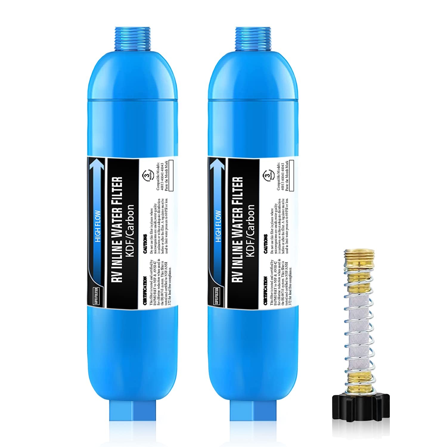 RV Inline Water Filter RV/Marine, NSF Certified, Reduces Chlorine, Pack of 2 gallery