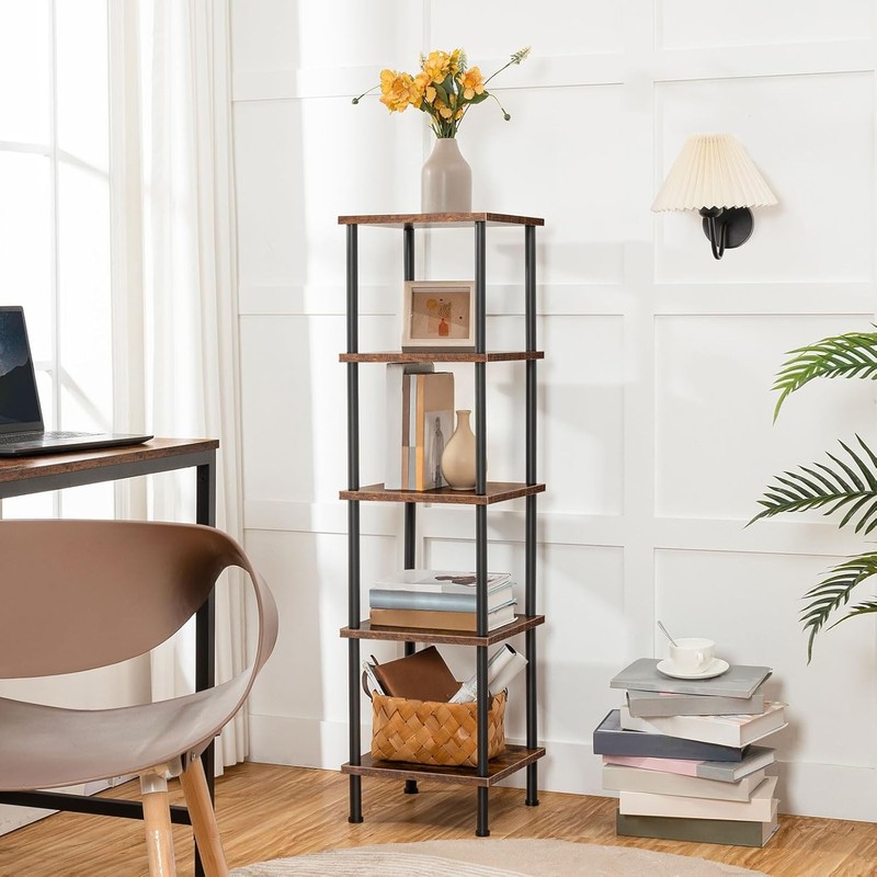 5-Tier Corner Shelf Stand Corner Square Rack Display Shelf Tall Storage Plant gallery