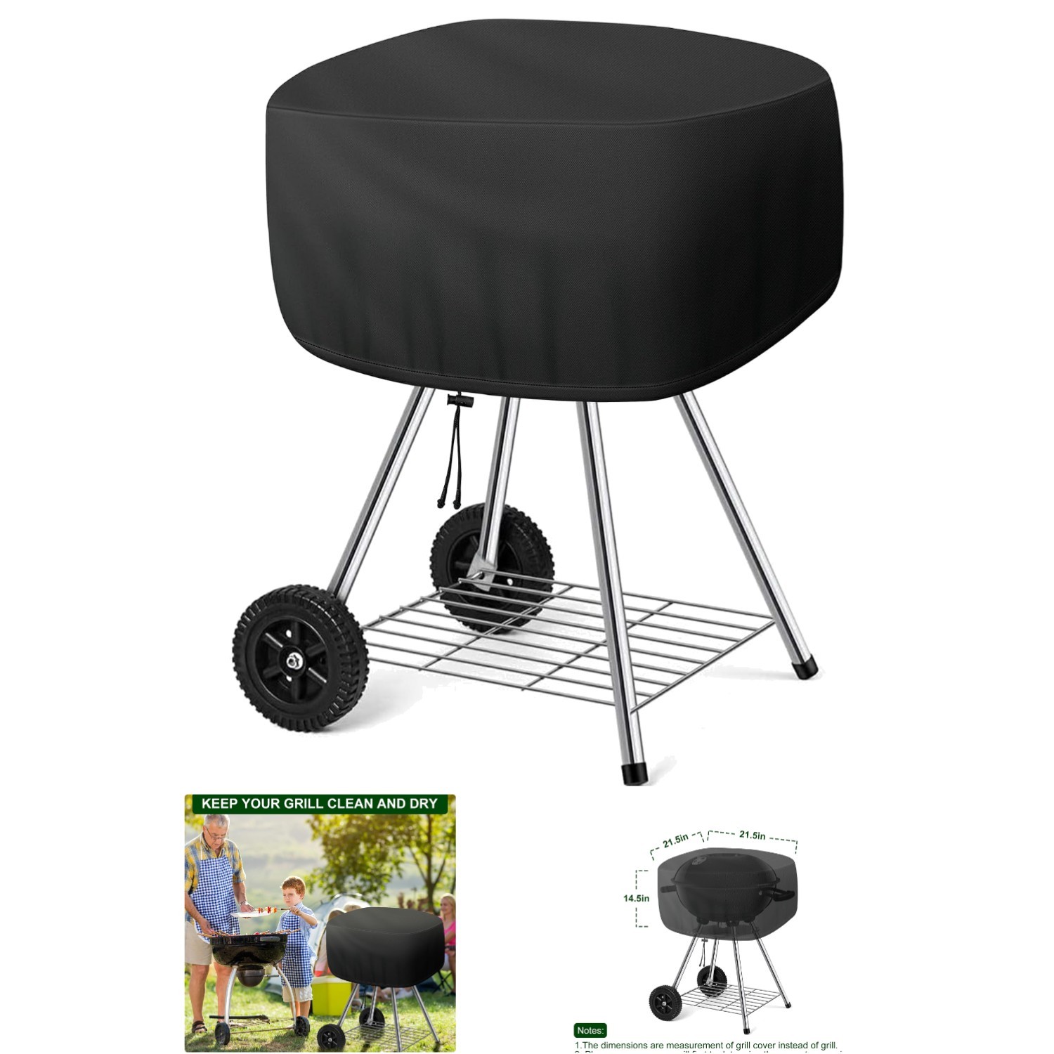 Durable Oxford Fabric Cover for 18 Inch Charcoal Grill: UV & Weather Protection gallery