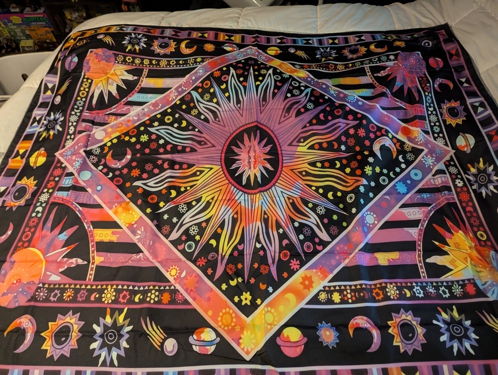 Multicolor Celestial Sun & Moon Stars Bohemian Decorative Wall Tapestry