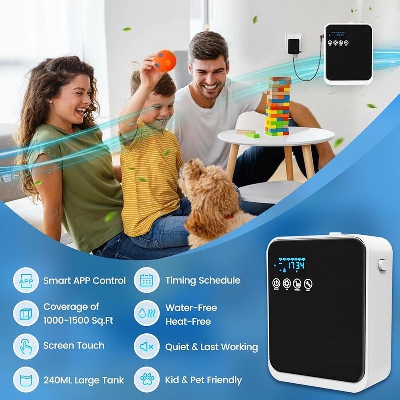 Waterless Essential Oil Diffuser Smart App Control Aromatherapy Timer 1000 Sq Ft gallery