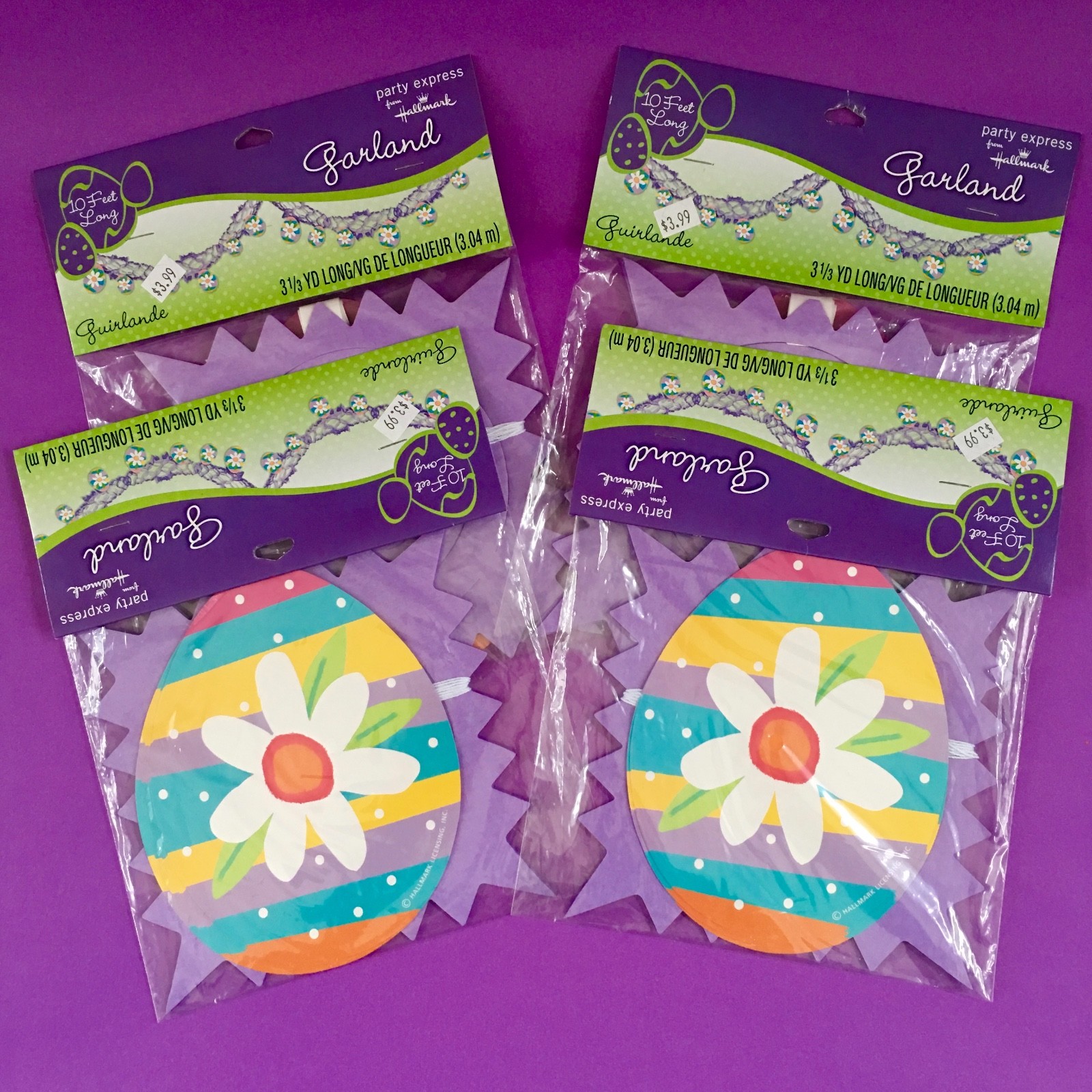 $4. NIP! 10 Feet Long Colorful Easter-Egg Stretch Garland HALLMARK Party Express gallery
