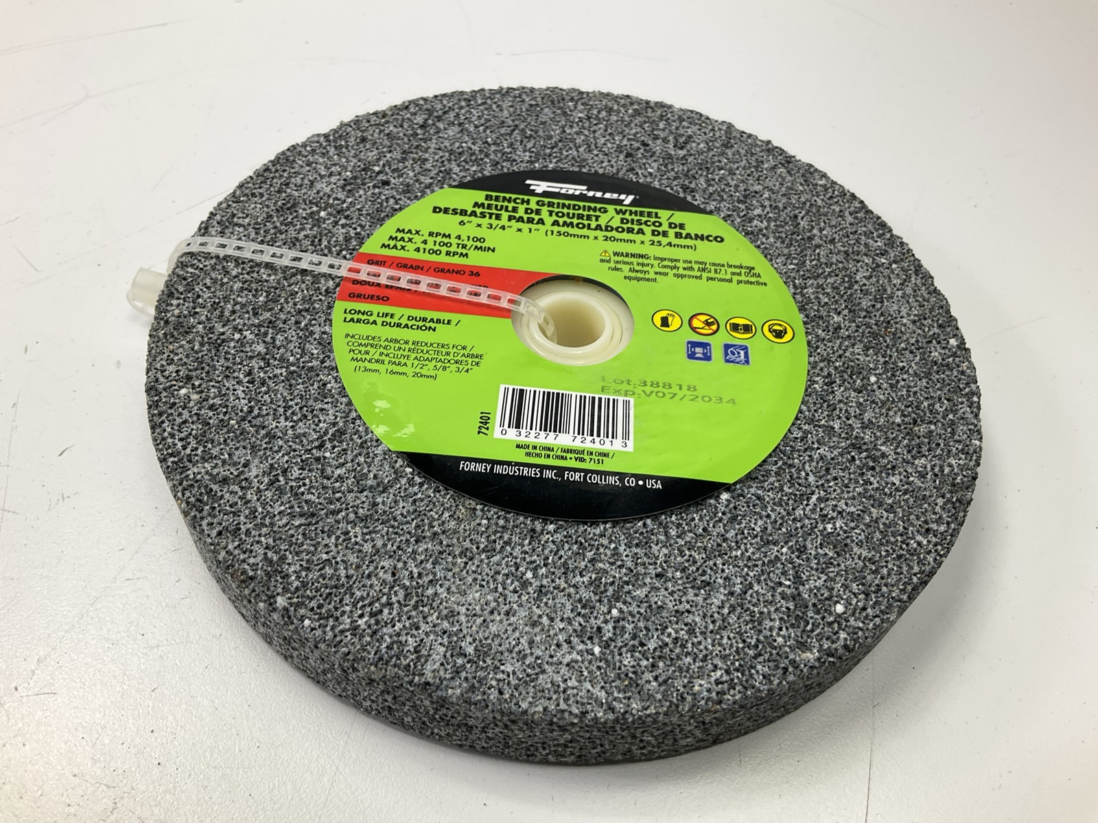 Forney 72401 Bench Grinding Wheel, 6 In X 3/4 In X 1 In gallery