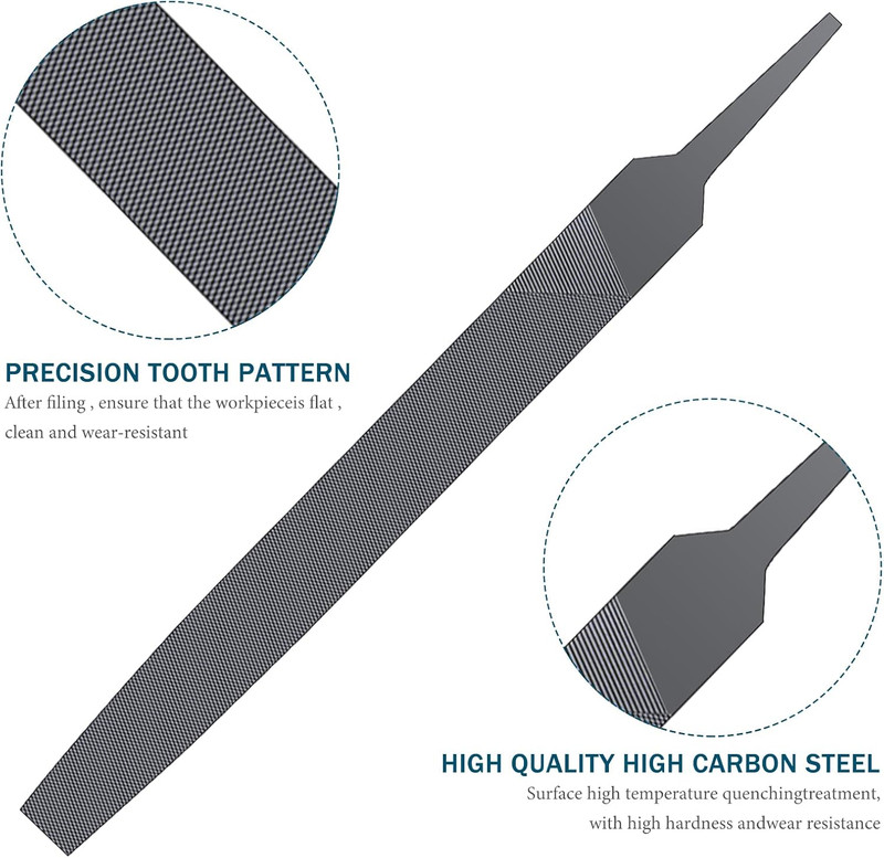2 Pack- 6-inch Flat Medium Cut File Double Cut Teeth High Carbon Steel Hand File gallery
