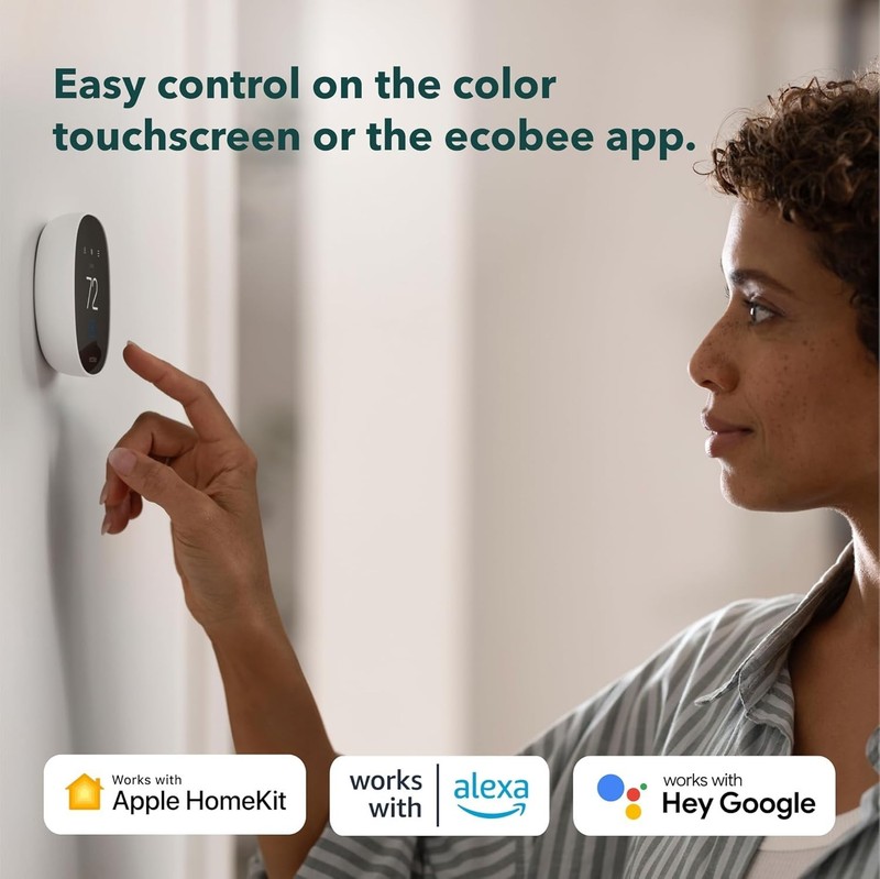 Ecobee Programable Smart Thermostat Essential WIFI, Alexa, Google - SHIPS FREE!! gallery