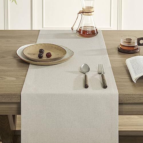 Basic Linen Style Table Runner, 14 x 48 Inch Rustic 14x48 Inch Raw Linen gallery