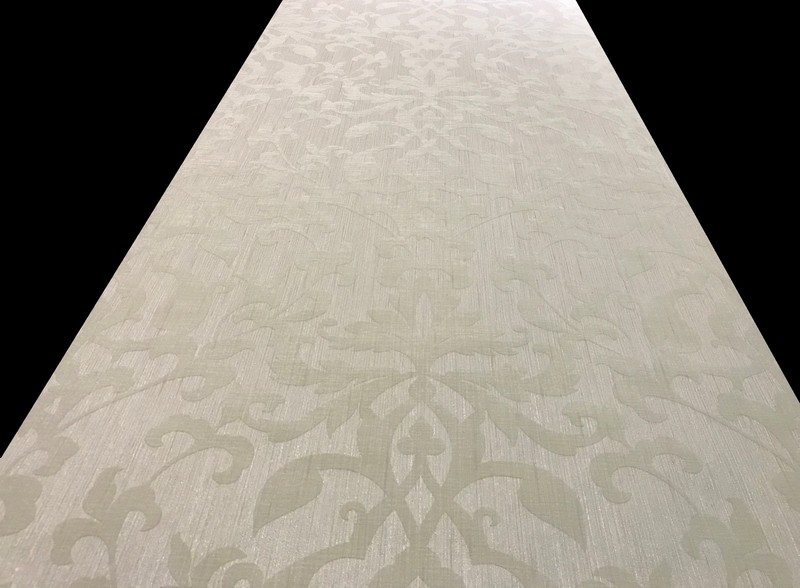 Embossed Flocking Wallpaper Ivory Flock Textured Flocked Damask Velvet rolls 3D gallery