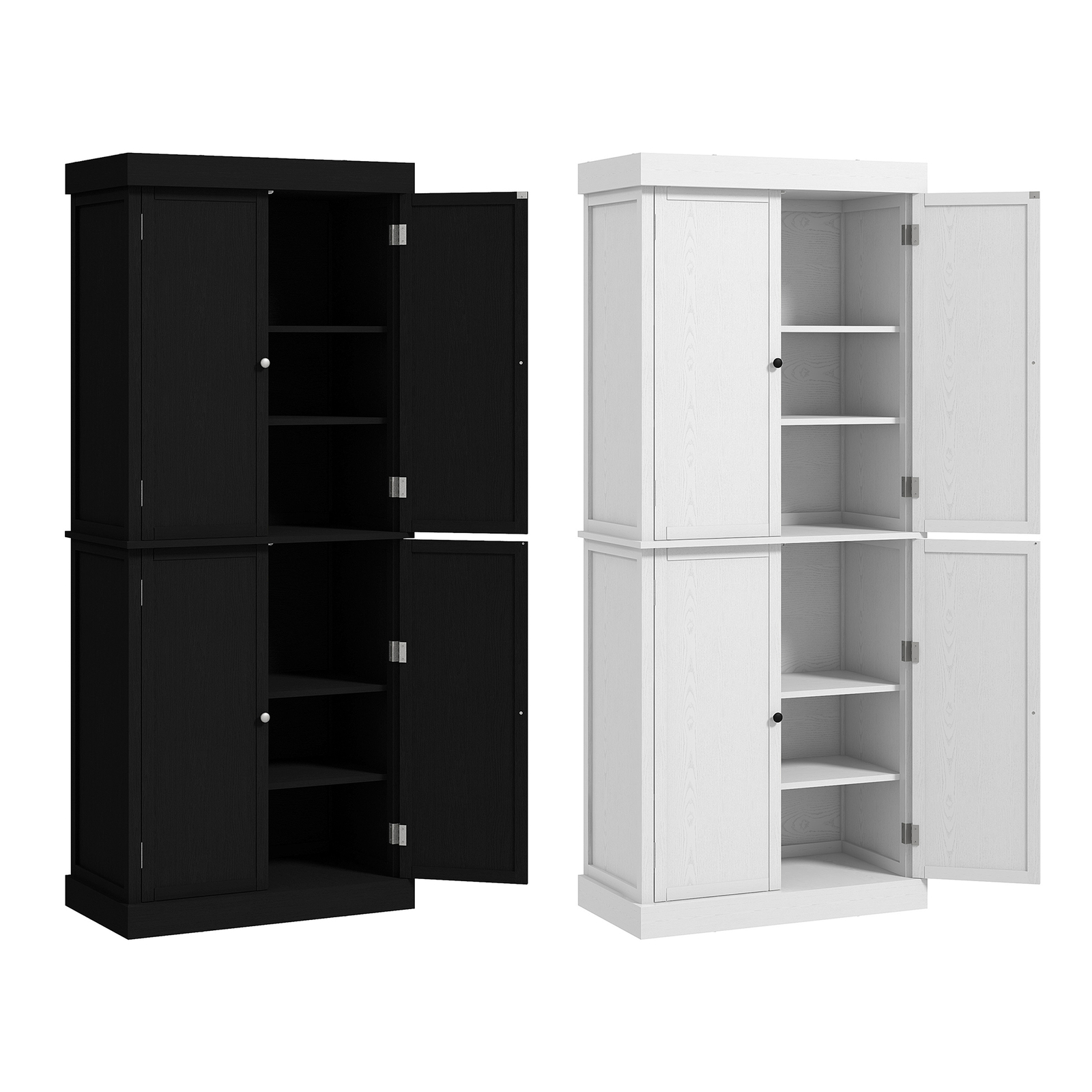 72.5" Kitchen Pantry Storage Cabinet, Freestanding Kitchen Cabinet with 4 Doors gallery