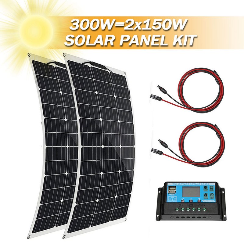 300W Flexible Solar Panel Hi-Efficiency Roof Solar Modul Outdoor IP68 US SUPPLY gallery